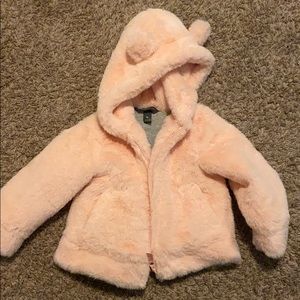 Eddie Bauer soft fuzzy pink jacket 12-18 months